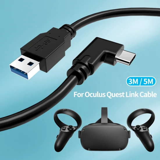 Carregamento de alta velocidade 60W Pd 5gbps 5m USB 3.2 Gen1 Type C Cable Link Headset Cabo Vr para Meta Oculus Quest PRO